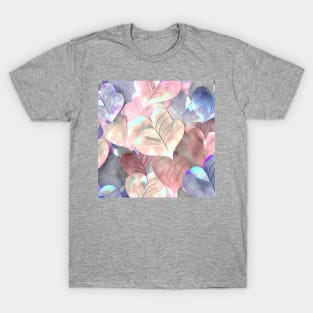 Lovely Leaves Series ! - Beautiful colorful pattern of fall leaves shaped as valentine hearts lithograph T-Shirt